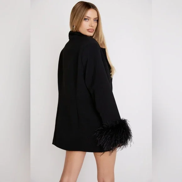 House of CB Esme Black Oversized Blazer - Size S - Picture 3 of 16